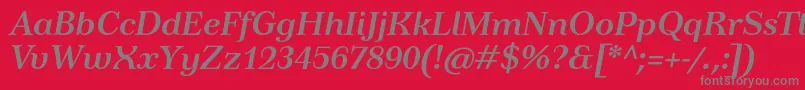 TusardecoBolditalic Font – Gray Fonts on Red Background