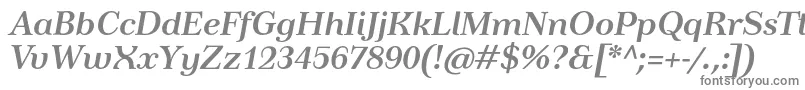 TusardecoBolditalic-Schriftart – Graue Schriften auf weißem Hintergrund
