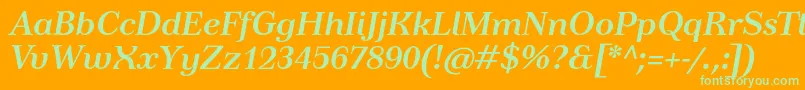 TusardecoBolditalic Font – Green Fonts on Orange Background