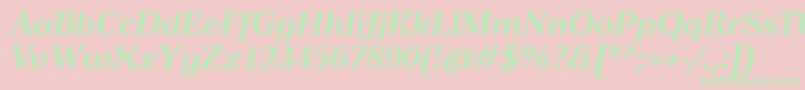 TusardecoBolditalic Font – Green Fonts on Pink Background