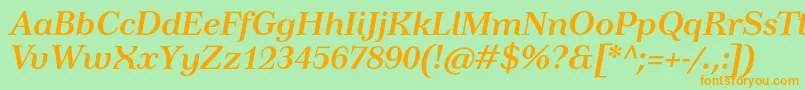 TusardecoBolditalic Font – Orange Fonts on Green Background
