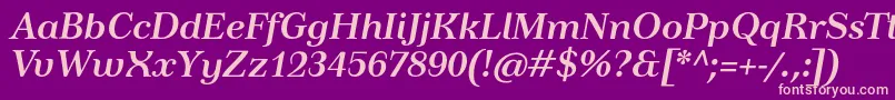 TusardecoBolditalic Font – Pink Fonts on Purple Background