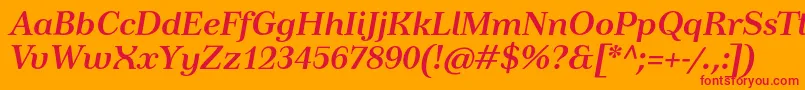 フォントTusardecoBolditalic – オレンジの背景に赤い文字