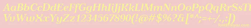 TusardecoBolditalic Font – Yellow Fonts on Pink Background
