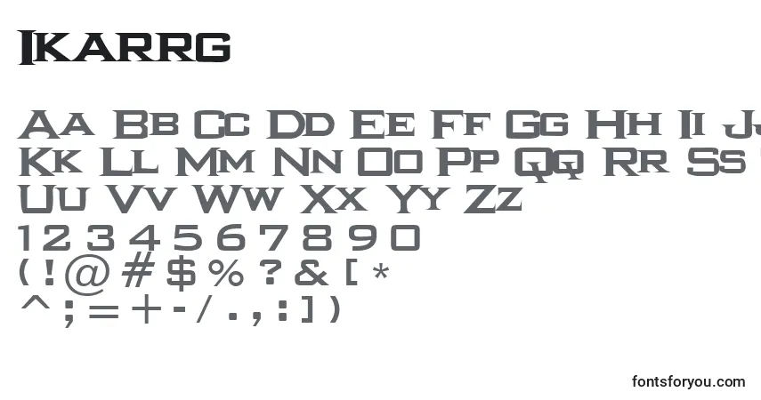 A fonte Ikarrg – alfabeto, números, caracteres especiais