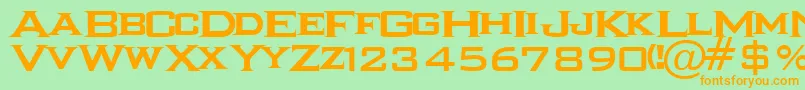 Ikarrg Font – Orange Fonts on Green Background