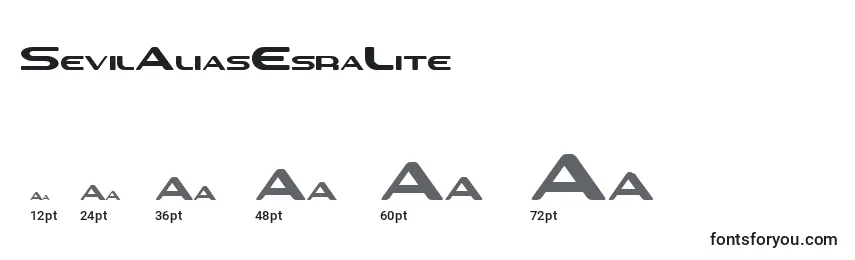 SevilAliasEsraLite Font Sizes
