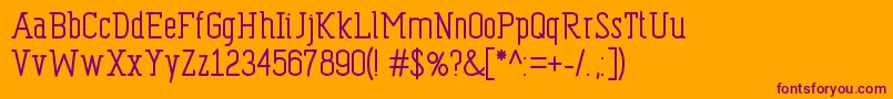Dispensations Font – Purple Fonts on Orange Background
