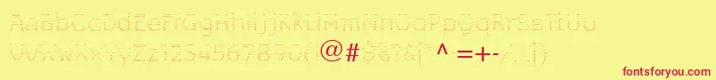 LeggodtLtThree Font – Red Fonts on Yellow Background