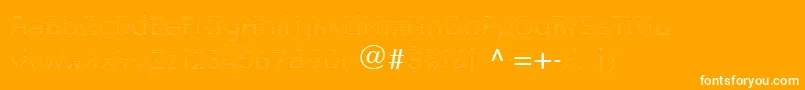 LeggodtLtThree-Schriftart – Weiße Schriften auf orangefarbenem Hintergrund
