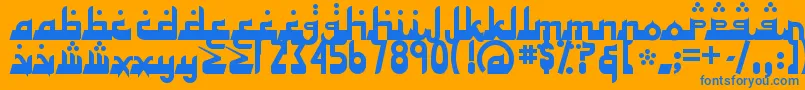 Alhad Font – Blue Fonts on Orange Background