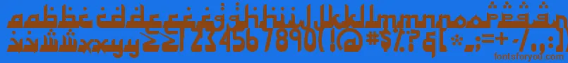 Alhad Font – Brown Fonts on Blue Background