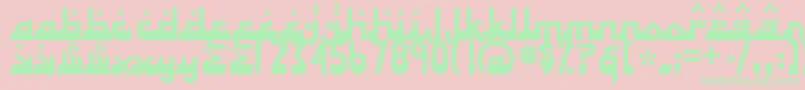 フォントAlhad – ピンクの背景に緑の文字