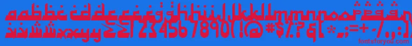 Alhad Font – Red Fonts on Blue Background