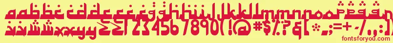 Alhad Font – Red Fonts on Yellow Background