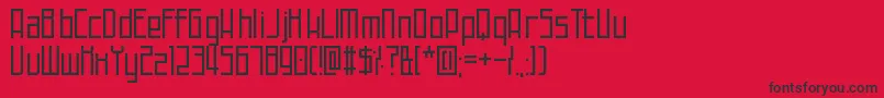 Więcej informacji o czcionce TechnoAtDusk Czcionka TechnoAtDusk – czarne czcionki na czerwonym tle