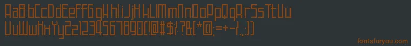 Fonte TechnoAtDusk – fontes marrons em um fundo preto