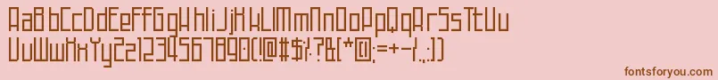 フォントTechnoAtDusk – ピンクの背景に茶色のフォント