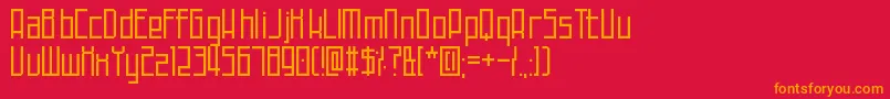 TechnoAtDusk Font – Orange Fonts on Red Background