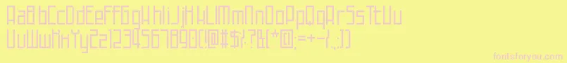 Fonte TechnoAtDusk – fontes rosa em um fundo amarelo