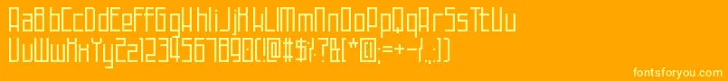TechnoAtDusk-Schriftart – Gelbe Schriften auf orangefarbenem Hintergrund