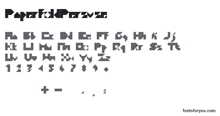 Шрифт PaperfoldPersuse – алфавит, цифры, специальные символы