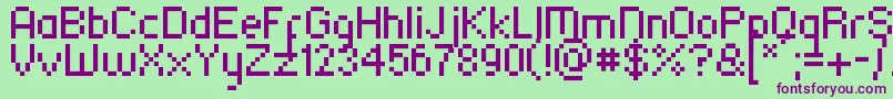 Ska75MarulCe Font – Purple Fonts on Green Background