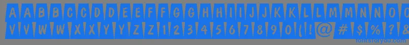 フォントADominottlcmdvbk – 灰色の背景に青い文字