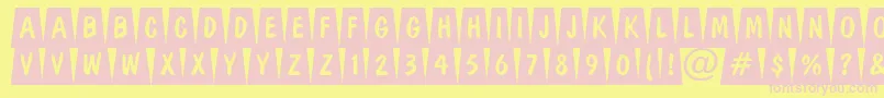 ADominottlcmdvbk-fontti – vaaleanpunaiset fontit keltaisella taustalla