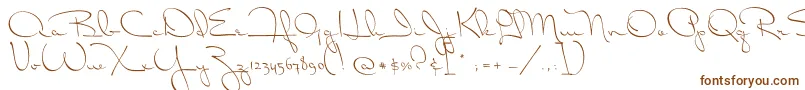DrCarbfred-Schriftart – Braune Schriften auf weißem Hintergrund