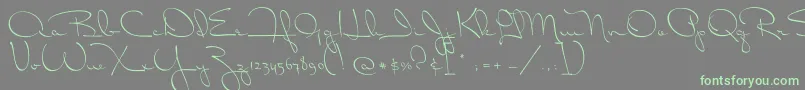 Weitere Informationen zur DrCarbfred-Schriftart DrCarbfred-Schriftart – Grüne Schriften auf grauem Hintergrund