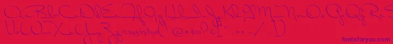 DrCarbfred Font – Purple Fonts on Red Background