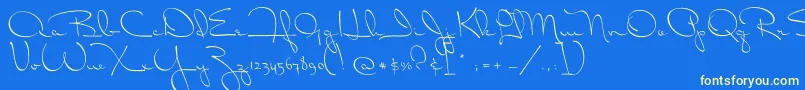 DrCarbfred Font – Yellow Fonts on Blue Background