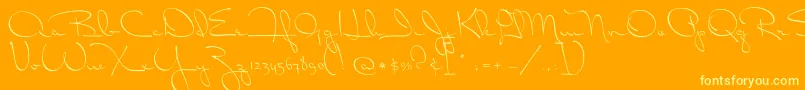 フォントDrCarbfred – オレンジの背景に黄色の文字