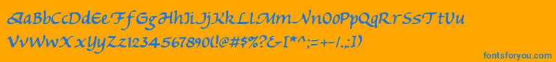 Michv2 Font – Blue Fonts on Orange Background