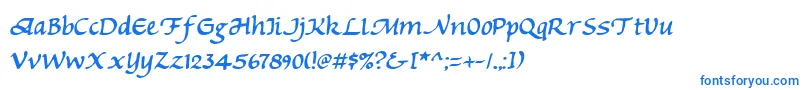 フォントMichv2 – 白い背景に青い文字