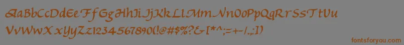 フォントMichv2 – 茶色の文字が灰色の背景にあります。