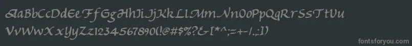 フォントMichv2 – 黒い背景に灰色の文字