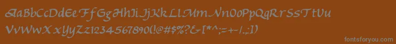 フォントMichv2 – 茶色の背景に灰色の文字