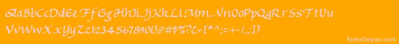 Czcionka Michv2 – różowe czcionki na pomarańczowym tle