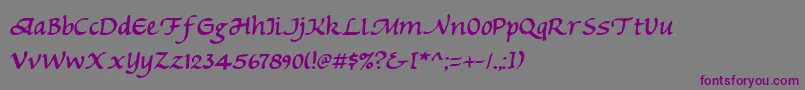 フォントMichv2 – 紫色のフォント、灰色の背景
