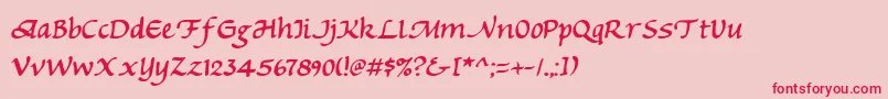 フォントMichv2 – ピンクの背景に赤い文字