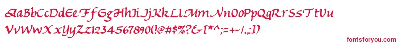 フォントMichv2 – 白い背景に赤い文字