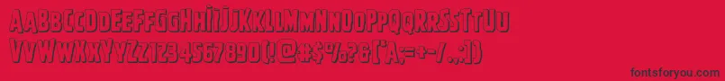 Ghoulishintentshadow-Schriftart – Schwarze Schriften auf rotem Hintergrund