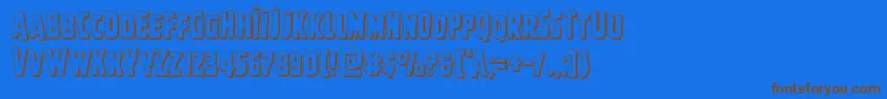 Ghoulishintentshadow-Schriftart – Braune Schriften auf blauem Hintergrund