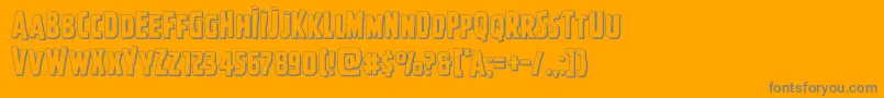 Ghoulishintentshadow-Schriftart – Graue Schriften auf orangefarbenem Hintergrund