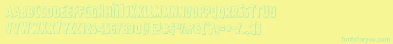 フォントGhoulishintentshadow – 黄色い背景に緑の文字