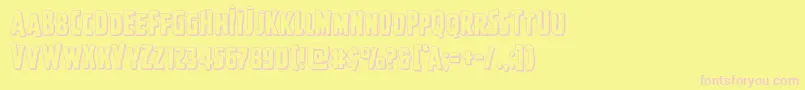 Weitere Informationen zur Ghoulishintentshadow-Schriftart Ghoulishintentshadow-Schriftart – Rosa Schriften auf gelbem Hintergrund