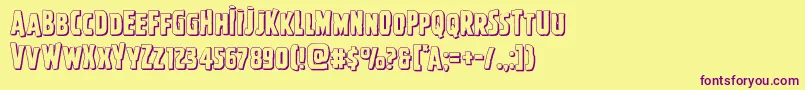 Ghoulishintentshadow Font – Purple Fonts on Yellow Background