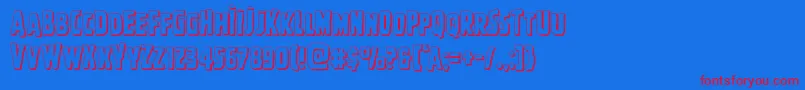 フォントGhoulishintentshadow – 赤い文字の青い背景